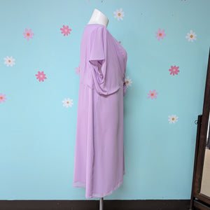 Sz2X EVRI Lilac Purple Chiffon Short Sleeve Dress