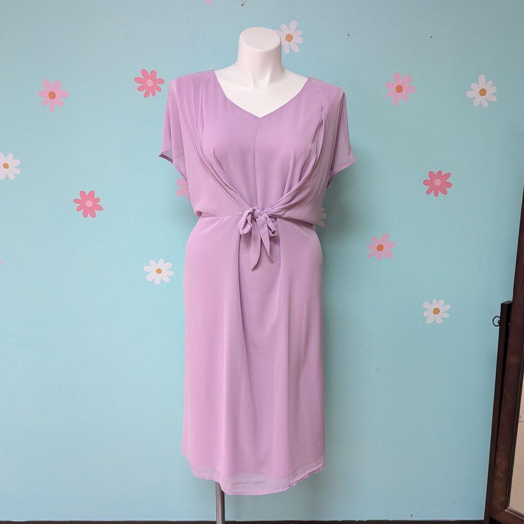 Sz2X EVRI Lilac Purple Chiffon Short Sleeve Dress