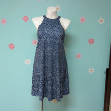 Load image into Gallery viewer, SzXXL Blue Polka Dot Halter Dress NWT