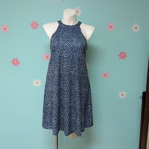 SzXXL Blue Polka Dot Halter Dress NWT