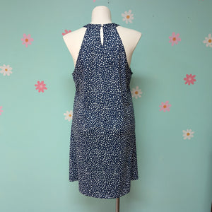 SzXXL Blue Polka Dot Halter Dress NWT