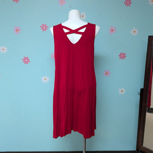 Sz2X Style & Co Cross Back Dress Real Red NWT