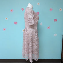 Load image into Gallery viewer, Sz2X Lilac Beige Lace Midi Cocktail Dress