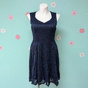 Sz2X Gardenwed Navy Lace Sleeveless Dress