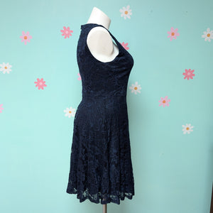 Sz2X Gardenwed Navy Lace Sleeveless Dress