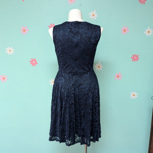 Sz2X Gardenwed Navy Lace Sleeveless Dress