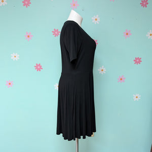 SzXXL Ava & Viv Black T-Shirt Swing Dress