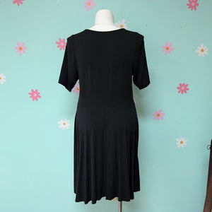 SzXXL Ava & Viv Black T-Shirt Swing Dress