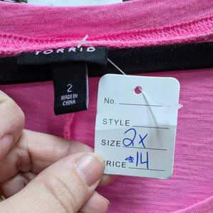 Sz2X Torrid Hot Pink T-shirt Maxi Dress