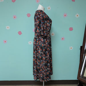 Sz2X Leota Black Floral Knit Dress