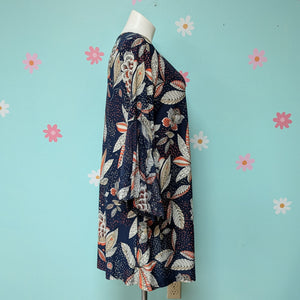 Sz2X Navy/Coral Floral Dress