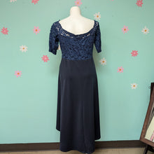 Load image into Gallery viewer, Sz1X/2X Navy High-low Cocktail Dress