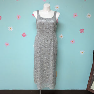 R&M 2-piece Silver Lace Formal Dress sz18w