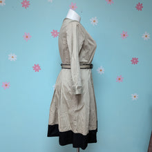 Load image into Gallery viewer, Sz18 Talbot&#39;s Khaki Fit and Flare Belted Shirt Dress