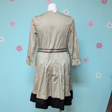 Load image into Gallery viewer, Sz18 Talbot&#39;s Khaki Fit and Flare Belted Shirt Dress