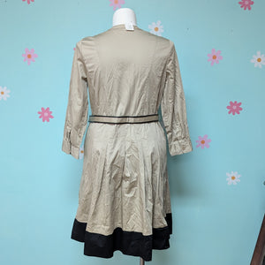 Sz18 Talbot's Khaki Fit and Flare Belted Shirt Dress