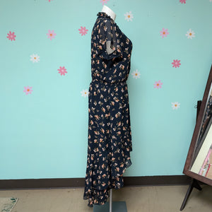 Sz3X 1.State Navy Floral Chiffon Dress