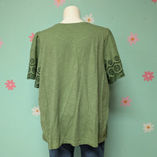 Load image into Gallery viewer, Sz4X Lane Bryant Green Flutter Sleeve Tee