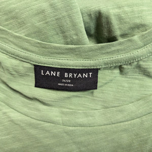 Sz4X Lane Bryant Green Flutter Sleeve Tee