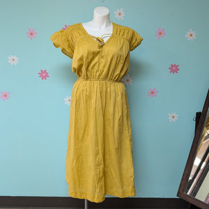 Sz22 Lane Bryant Yellow Cap Flutter Sleeve