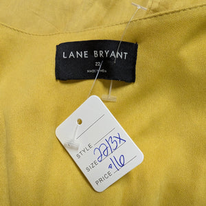 Sz22 Lane Bryant Yellow Cap Flutter Sleeve