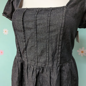 Sz2X Terra & Sky Black Chambray Babydoll Dress