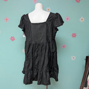 Sz2X Terra & Sky Black Chambray Babydoll Dress