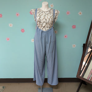 Sz3X Light Blue Tie Back Overall