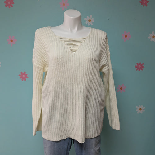 Sz3X Racheal Cream Cable Knit Sweater