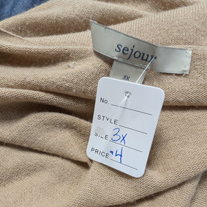 Sz3X Sejour Tan Long Open Cardigan