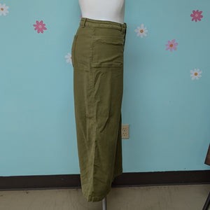 Sz22 Maurices Olive Green Wide Leg Twill Pants