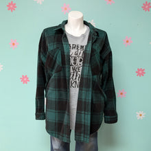 Load image into Gallery viewer, Sz3X Maurice&#39;s Green Plaid Fleece Oversized Jacket