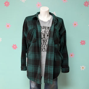 Sz3X Maurice's Green Plaid Fleece Oversized Jacket