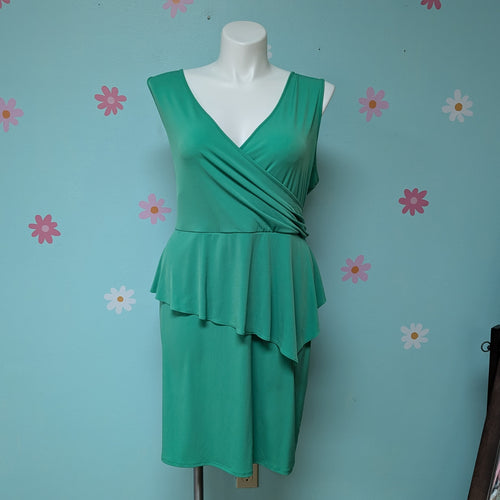 Sz22W Lane Bryant Kelly Green Peplum Dress