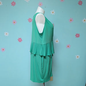 Sz22W Lane Bryant Kelly Green Peplum Dress