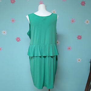 Sz22W Lane Bryant Kelly Green Peplum Dress