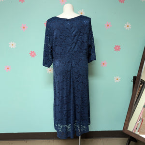 Sz3X Royal Blue Lace Midi Dress