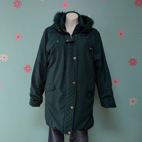 Sz4X Woman Within Hunter Green Coat