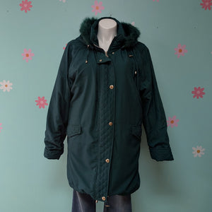 Sz4X Woman Within Hunter Green Coat