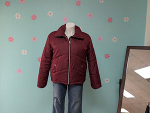 SzXL Me Jane Burgundy Puffer Coat