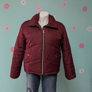 SzXL Me Jane Burgundy Puffer Coat