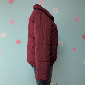 SzXL Me Jane Burgundy Puffer Coat