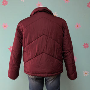 SzXL Me Jane Burgundy Puffer Coat