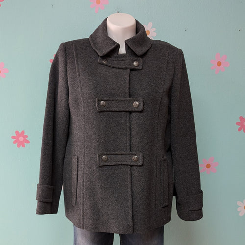 Sz1X St. John's Bay Grey Snap Pea Coat