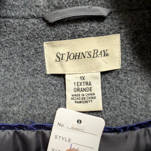 Sz1X St. John's Bay Grey Snap Pea Coat