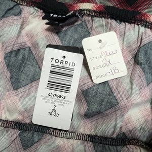 Sz2X Torrid Plaid Slip Dress NWT