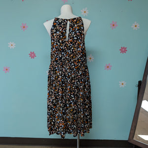 Sz3X Torrid Black Floral Challis High Neck Dress