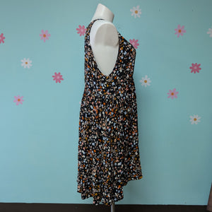 Sz3X Torrid Black Floral Challis High Neck Dress