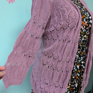 Sz3X Sonoma Loose Weave Mauve Cardigan