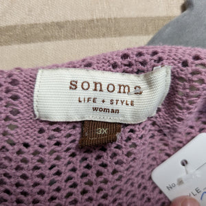 Sz3X Sonoma Loose Weave Mauve Cardigan